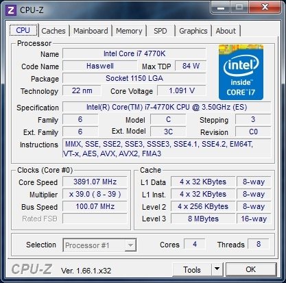 ASRock Z87 OC Formula штатная частота